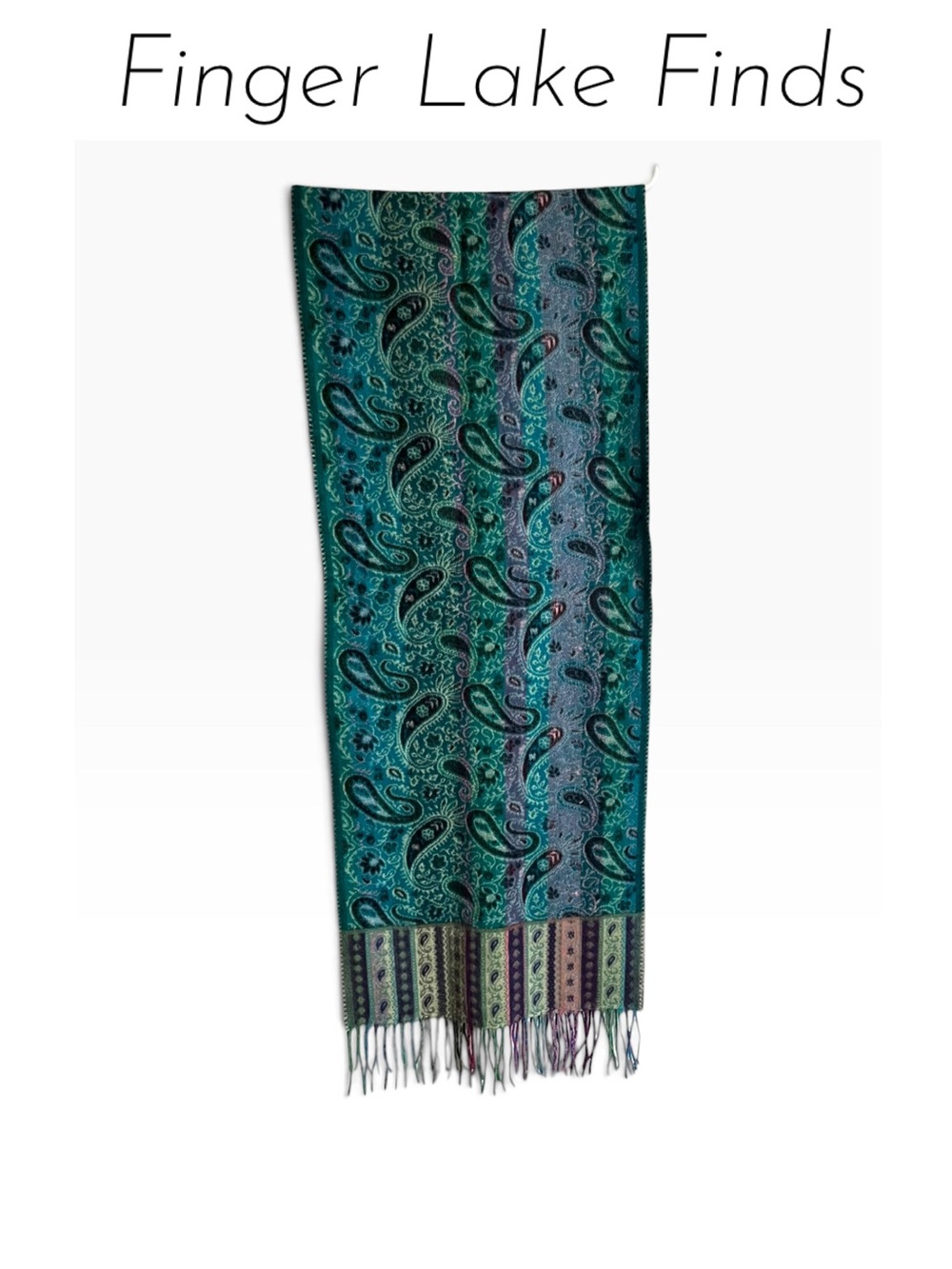 NWOT Lord & Taylor Multicolored Fringed Paisley Scarf